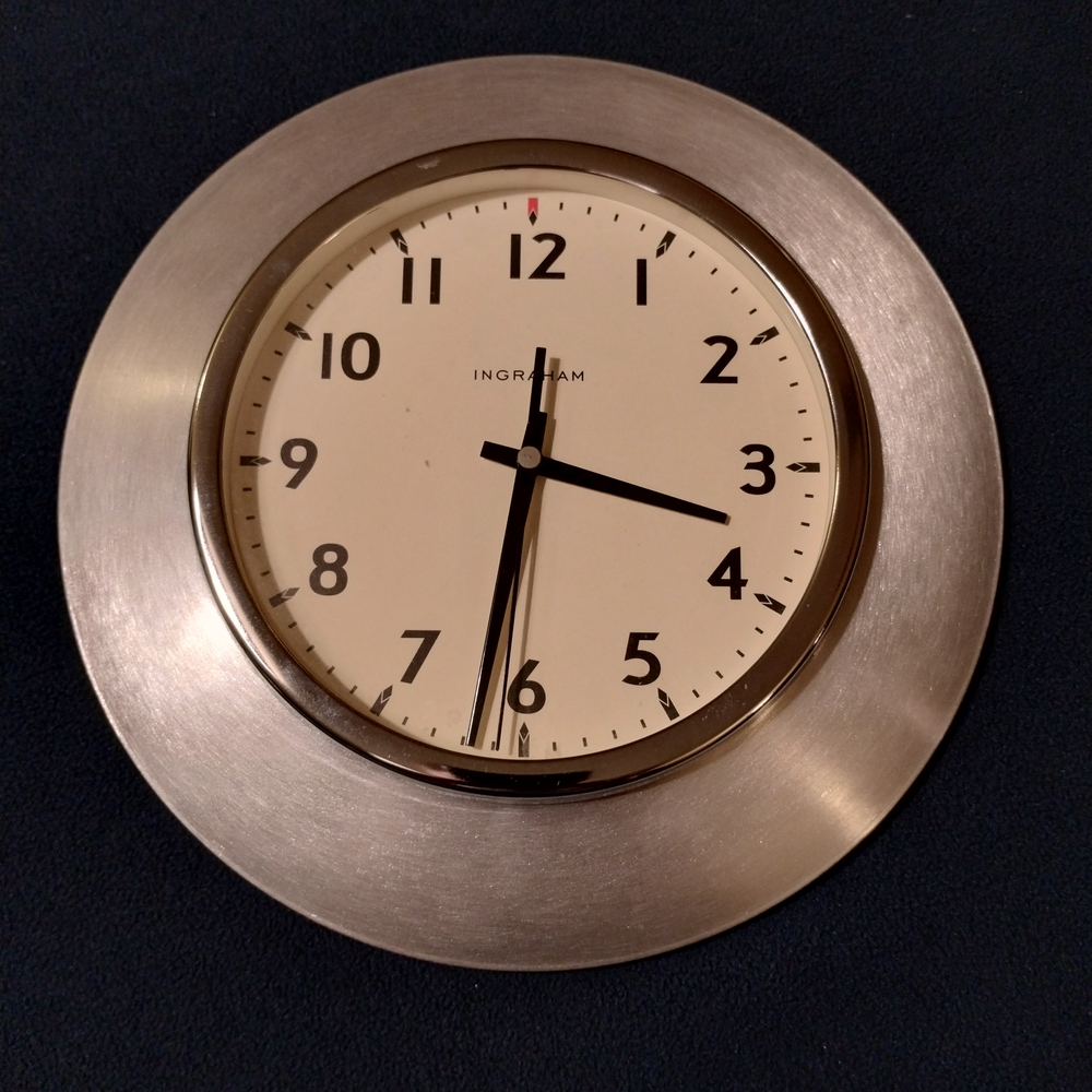Brushed Nickel Ingraham Wall Clock
